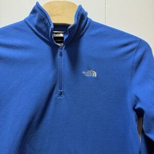 The North Face‎ Sweater Mens Size XL Blue Fleece Quarter Zip Pullover